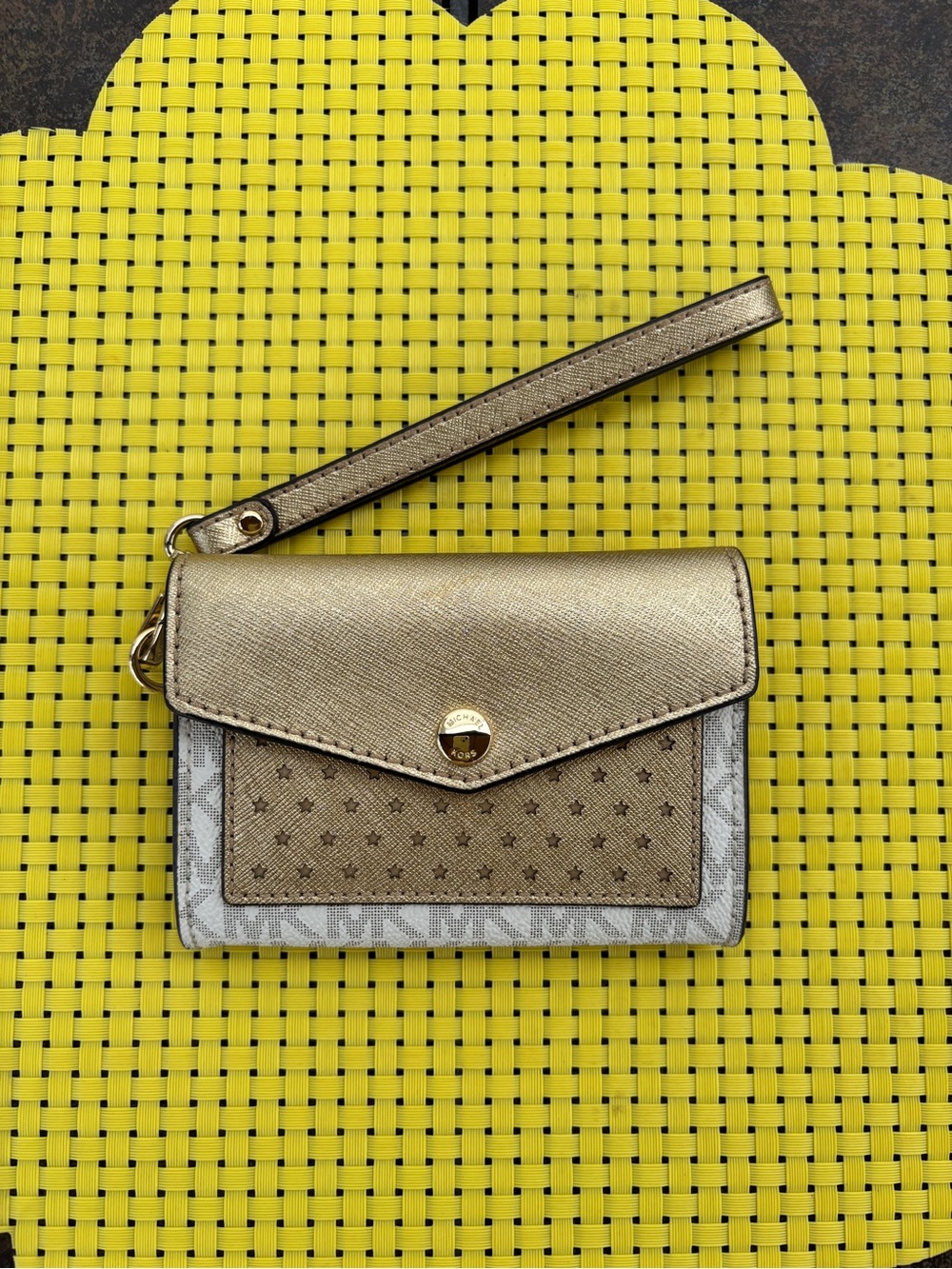 Michael Kors Metallic Gold Wristlet Wallet